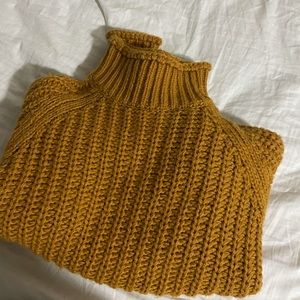 Mustard turtle neck cropped sweater